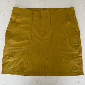 Eddie Bauer Horizon HR Skort w Liner Shorts Hi Rise UPF 50+ Active Gold Sz 8 NWT